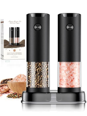 Electric Salt and Pepper Grinder Set Automatic Battery Pepper Mill Shakers Adjustable Coarseness Upgraded Larger Capacity with Led Home and Kitchen Appliances Birthday Gifts for Women Men