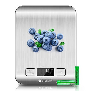 Etekcity Food Kitchen Scale, Digital Grams and Ounces, 11lb - Tare function, ideal for baking, weight loss, keto, meal prep, packages, liquids and jewelry, 304 Stainless Steel