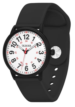 TKIIOER Nurse Watch for Nurse Medical Professionals Students Women Men, 50M Waterproof 12/24 Hour Military Time Luminous Easy Read Dial, Second Hand Watch for Nursing