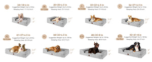 EHEYCIGA Orthopedic Dog Beds Large Sized Dog, Waterproof Memory Foam Pet Bed with Sides, Non-Slip Bottom Large Pet Bed with Washable Removable Cover, Grey - Non-Slip Bottom and Egg-Crate Memory Foam XL Dog Couch Bed with Washable Removable Cover, Grey