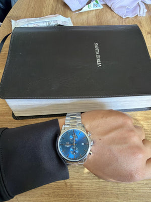 GOLDEN HOUR Fashion Business Mens Watches with Stainless Steel Waterproof Chronograph Quartz Watch for Men, Auto Date