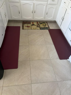 StepRite Kitchen Mats for Floor, 2-Piece Anti-Fatigue Kitchen Rugs, Black - 17.3" x 30" + 17.3" x 47", cushioned comfort, water-resistant, easy to clean, non-slip bottom, kitchen floor, standing desk