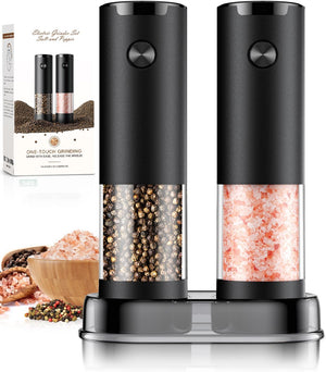 Electric Salt and Pepper Grinder Set Automatic Battery Pepper Mill Shakers Adjustable Coarseness Upgraded Larger Capacity with Led Home and Kitchen Appliances Birthday Gifts for Women Men
