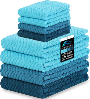 Kitchen Towels and Dishcloths Set, 16 x 25 12 12, Set of Bulk Cotton Dish for Washing Dishes Rags Everyday Cooking Baking