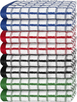 Kitchen Towels and Dishcloths Set, 16 x 25 12 12, Set of Bulk Cotton Dish for Washing Dishes Rags Everyday Cooking Baking