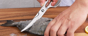 Sunnecko Heavy Duty Kitchen Scissors - Stainless Steel Kitchen Shears, Ultra Sharp Micro Serrated Poultry Shears, Cooking Scissors for Meat, Dishwasher Safe