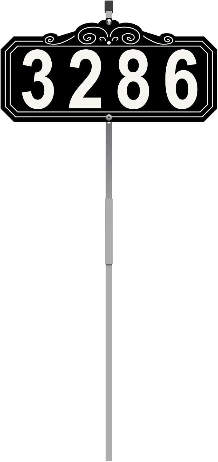 Modern 12 Inch Metal House Numbers - Black, Floating, Rust-Proof for Outside Mailbox