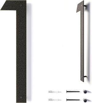 Modern 12 Inch Metal House Numbers - Black, Floating, Rust-Proof for Outside Mailbox