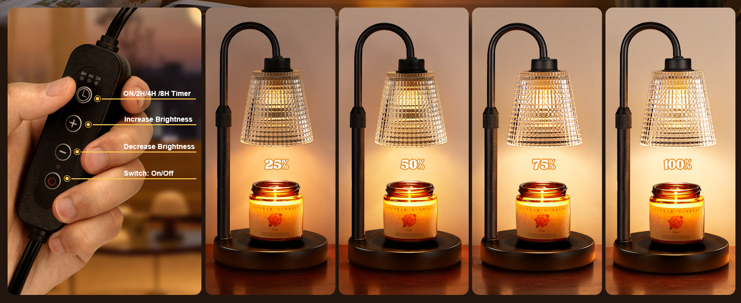 Candle Warmer Lamp with Timer Home Decor Birthday Gifts for Women - Dimmable Candle Warmer for Jar Candles, Height Adjustable Wax Melts Warmer, Room Decor House Warming Gifts New