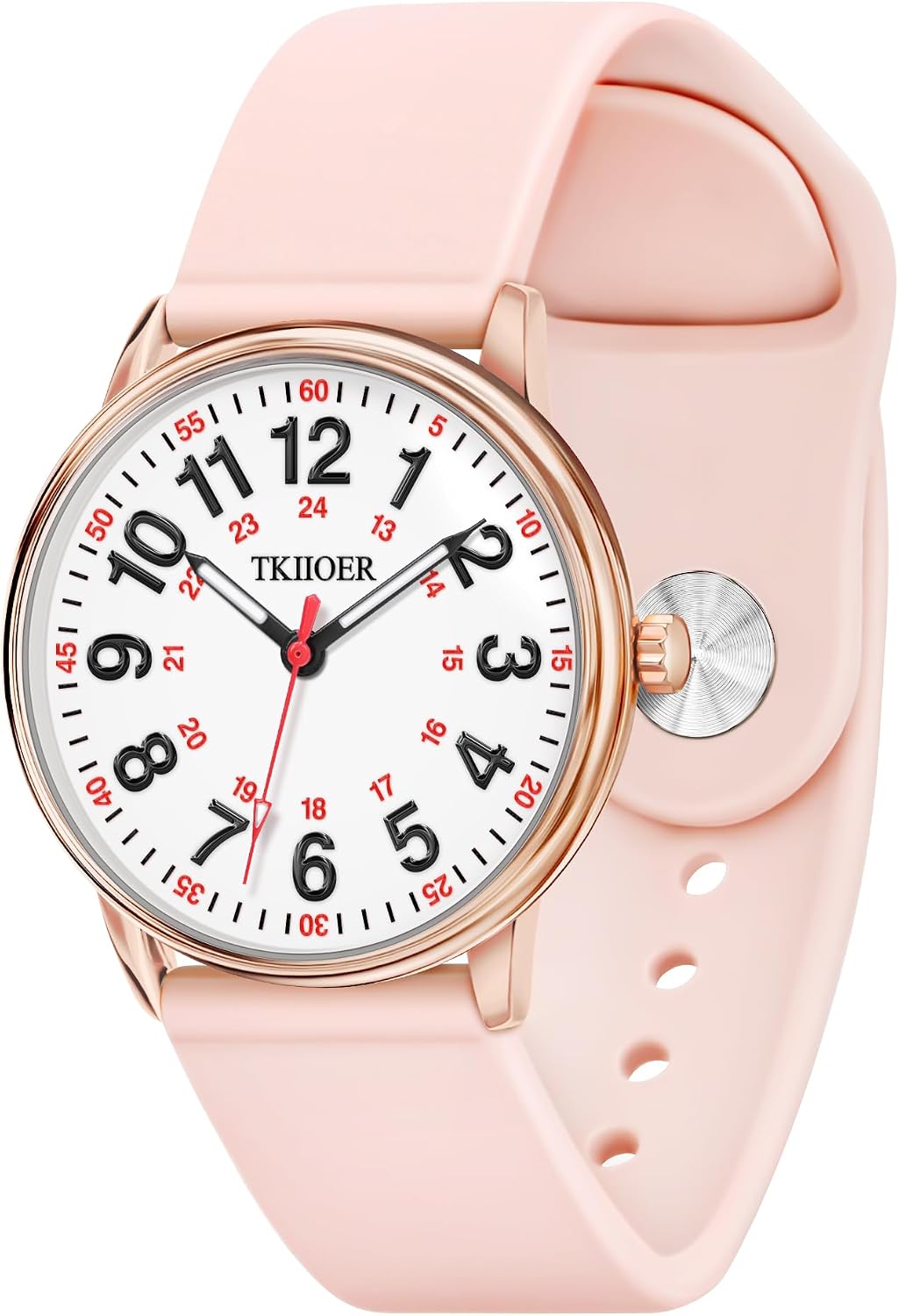 TKIIOER Nurse Watch for Nurse Medical Professionals Students Women Men, 50M Waterproof 12/24 Hour Military Time Luminous Easy Read Dial, Second Hand Watch for Nursing