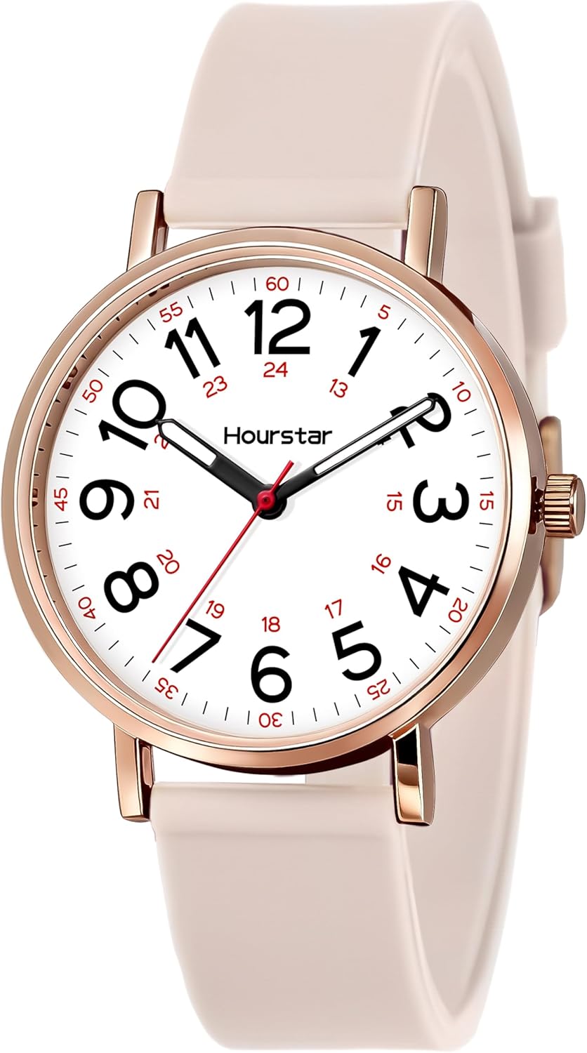 Women's Analog Nurse Watch - Second Hand - Easy Read - Silicone