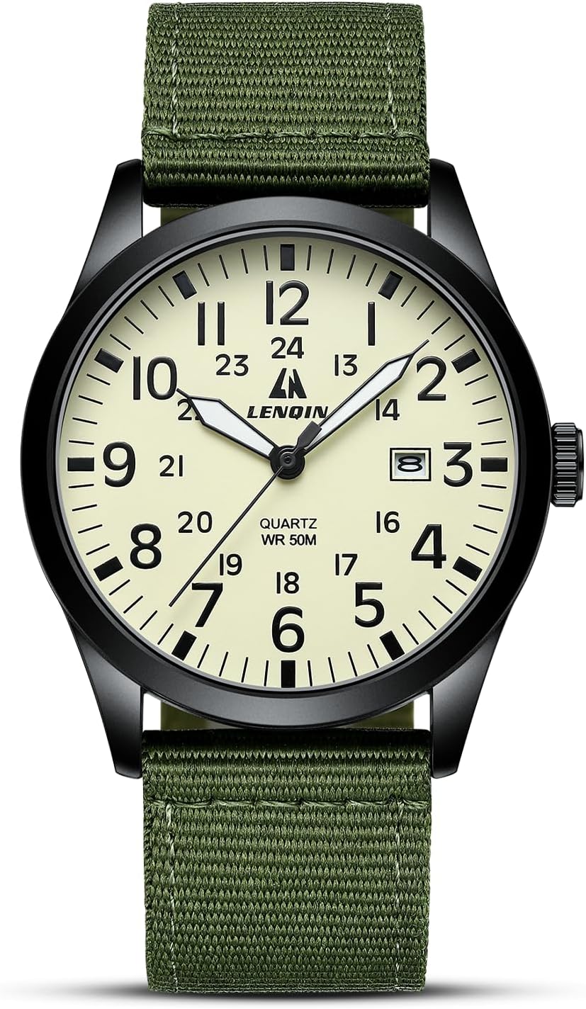 LN LENQIN Mens Watches Military Sport Analog Quartz Watch for Men