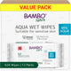 Bambo Nature Aqua Wet Wipes – 12 Packs | 624 Wipes | 99% Water | Sensitive & Newborn Skin
