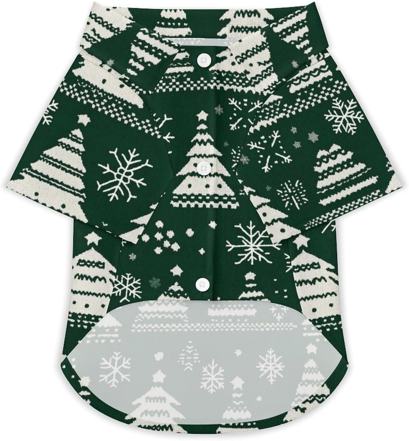 Christmas Pet Shirt with Front Buttons - Graphic Pet Shirts Fall Button Front Dog Cat Shirt
