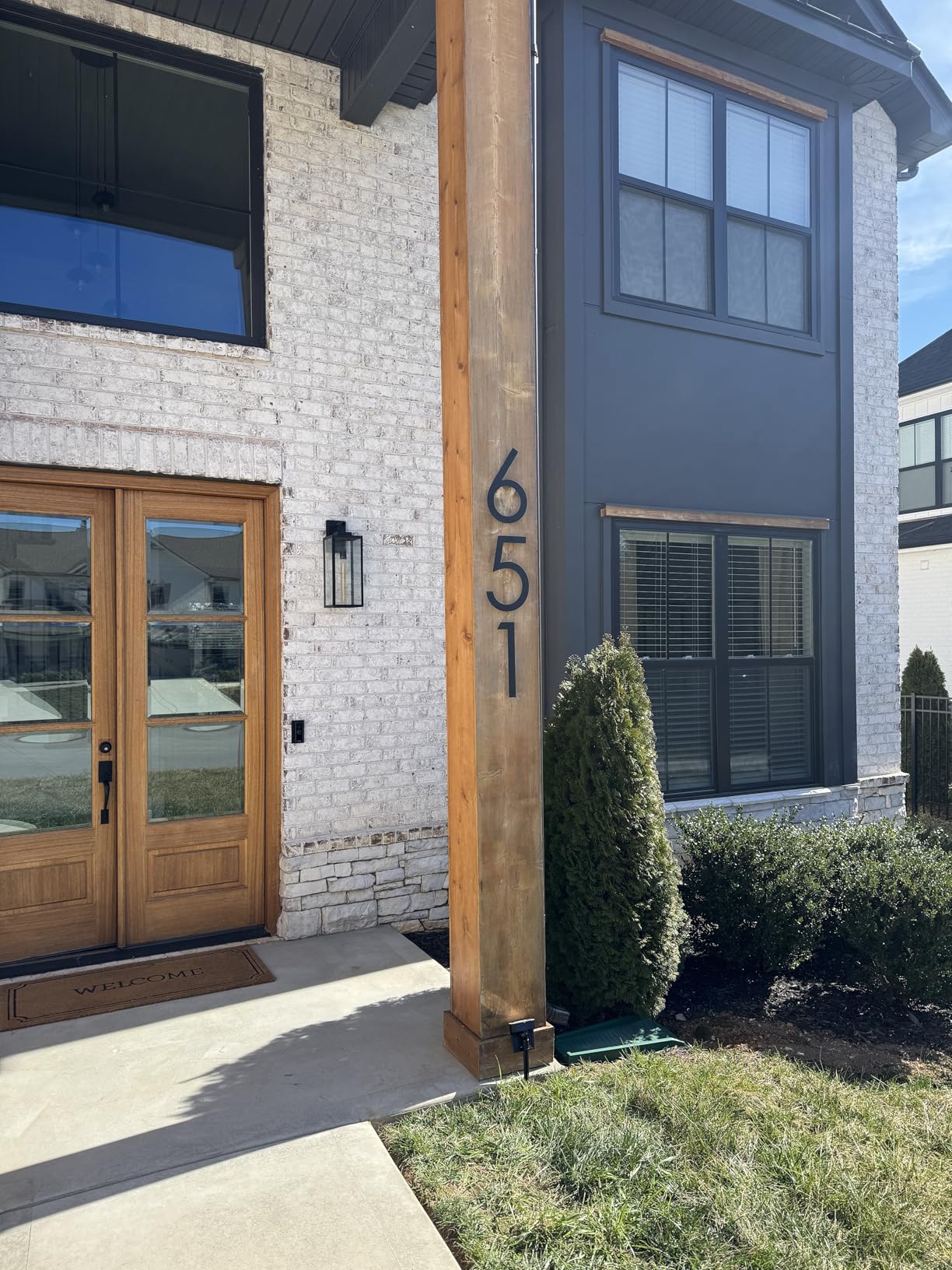 Modern 12 Inch Metal House Numbers - Black, Floating, Rust-Proof for Outside Mailbox