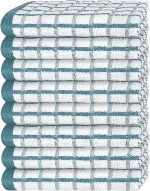 Premium Dish Towels for Kitchen, 8 Pack, 16x26 - 100% Cotton Kitchen Towels with Hanging Loop, Ultra Absorbent and Thick 410 GSM, Multicolor