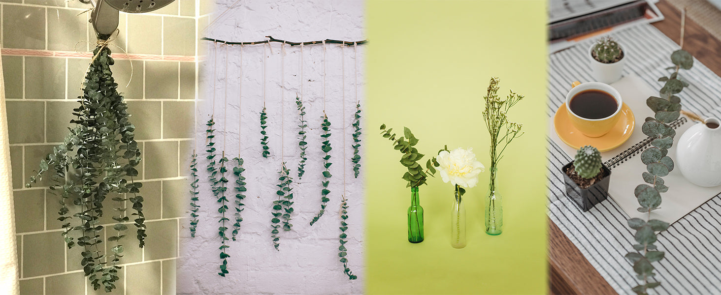10 Pcs Dried Eucalyptus Stems 17" Real Eucalyptus for Shower Hanging - 100% Made from Fresh Eucalyptus Stems, Bathroom Decor Home Decor Wedding, Home, Farmhouse, DIY Spring Decor