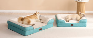 EHEYCIGA Orthopedic Dog Beds Large Sized Dog, Waterproof Memory Foam Pet Bed with Sides, Non-Slip Bottom Large Pet Bed with Washable Removable Cover, Grey - Non-Slip Bottom and Egg-Crate Memory Foam XL Dog Couch Bed with Washable Removable Cover, Grey