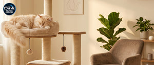 FDW - 54" Cat Tree Tower - Dark Gray - Multi-Level Indoor Activity Center - with Sisal Scratching Posts, Condos, Plush Perches, Hanging Cat Toys - Sturdy, Easy to Assemble - for Kittens & Adult Cats